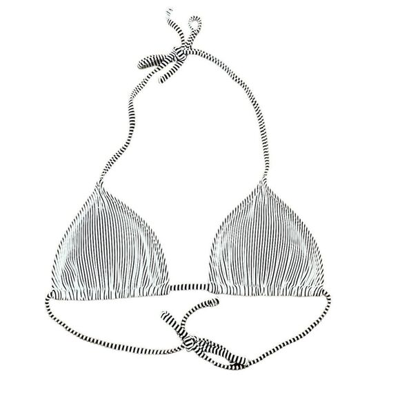 Striped Black and White Triangle Bikini Top, Size S, NWOT - Picture 1 of 6